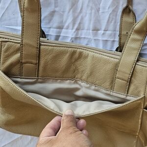 Aurielle Tan Leather Tote Bag